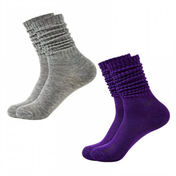 TELOLY 2Pairs Slouchy Socks for Women,Bubble Socks Boot Socks for Women,Warm for Fall & Winter Scrunch Socks Women,Combination3