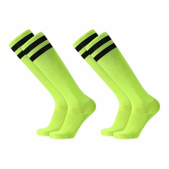 TELOLY 2Pairs Soccer Socks,All-Season Wear Baseball Socks,Anti-Slip and Friction Knee High Socks,Combination3,L