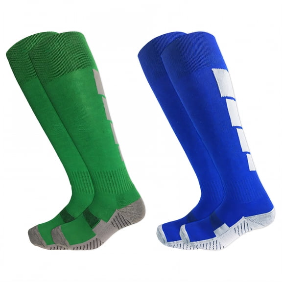 TELOLY 2Pairs Soccer Socks Kids,Pro Athletic Socks Toddler Soccer Socks,Color Block Design Baseball Socks Youth Boys,Combination2,S