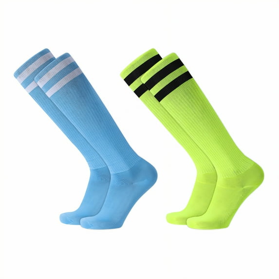 TELOLY 2Pairs Soccer Socks Kids,Thickened Sports Socks Toddler Soccer Socks,Grip Sole Socks Baseball Socks Youth Boys,Combination2,S