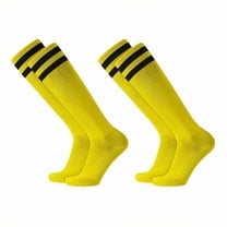 TELOLY 2Pairs Soccer Socks,Pro Athletic Socks Baseball Socks,Color Block Design Knee High Socks,Combination1,L