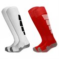 thumbnail image 1 of TELOLY 2Pairs Soccer Socks,Pro Athletic Socks Baseball Socks,Color Block Design Knee High Socks,Combination2,L, 1 of 1