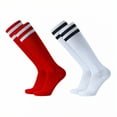 thumbnail image 1 of TELOLY 2Pairs Soccer Socks,Pro Athletic Socks Baseball Socks,Color Block Design Knee High Socks,Combination2,L, 1 of 1