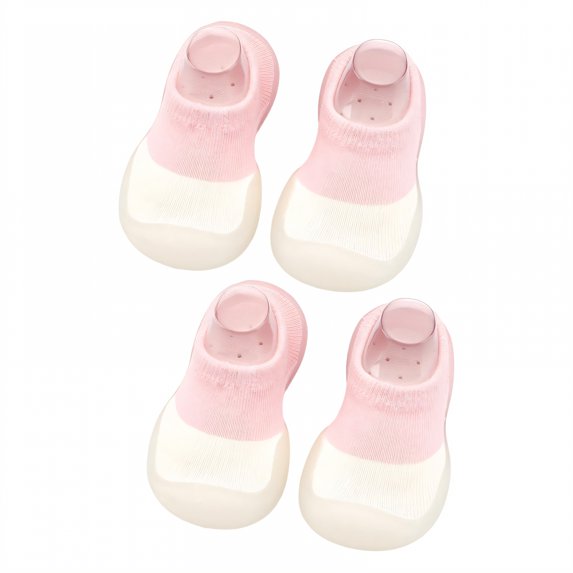 TELOLY 2Pairs Sock Shoes Toddler,13.5Cm Sock Shoes for Baby Boy,Knitted Fabric Sock Shoes for Baby Girl,Contrasting Colors2