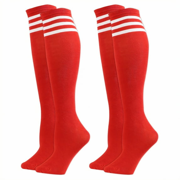 TELOLY 2Pairs Thigh High Socks,Mid-Calf Women'S Socks Thigh High Socks for Women,Breathable Fabric Long Socks for Women,Combination1