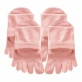 thumbnail image 1 of TELOLY 2Pairs Toe Socks,Solid Color Womens Crew Socks,Autumn & Winter Toe Socks Women,Pink, 1 of 1