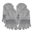 thumbnail image 1 of TELOLY 2Pairs Toe Socks,Sweat-Wicking & Breathable Womens Crew Socks,Short-Cut Toe Socks Women,Light Gray, 1 of 1
