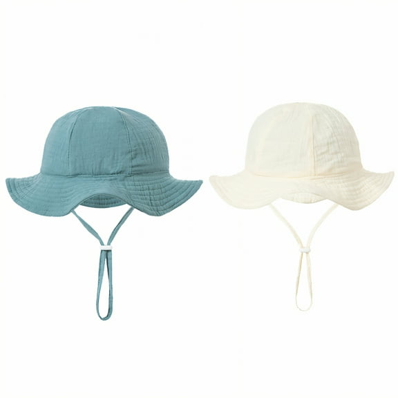 TELOLY 2Pcs Baby Hats 0-6 Months,3D Wide Brim Design Baby Hats,Lightweight Soft Hat Body Toddler Hat,Multicolor2