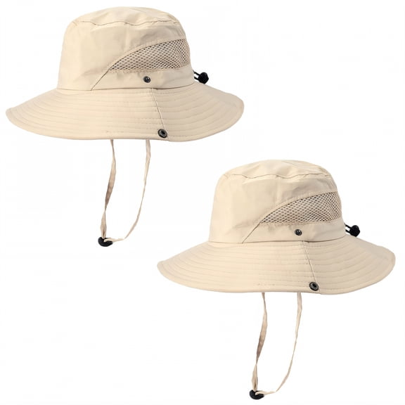 TELOLY 2Pcs Baby Sun Hat,Lightweight Material with Good Ventilation Baby Boy Sun Hat,Quick-Dry Waterproof Fabric Kids Sun Hat,Khaki,Child