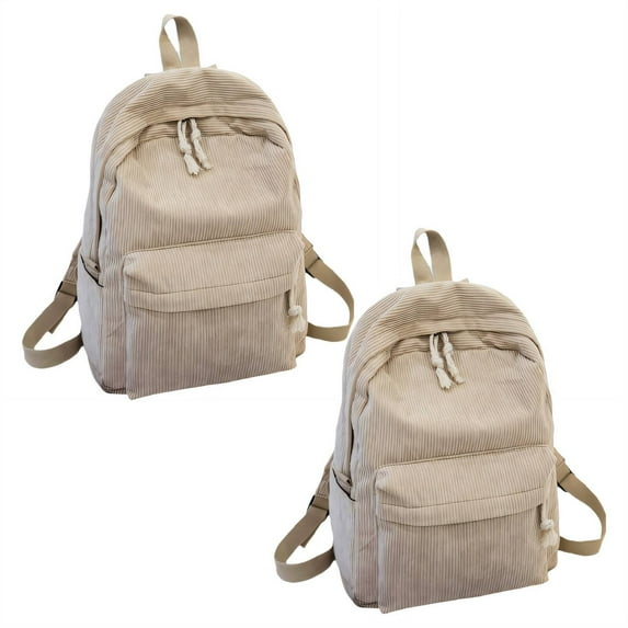TELOLY 2Pcs Backpack for Women Multi-Length Adjustable Straps Travel Backpack Roomy Interior Adjustable Shoulder Straps Backpacks Style7 Light Brown