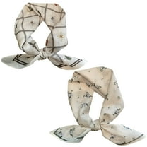 TELOLY 2Pcs Bandanas for Women,Spring and Summer White Bandana,Cotton Bandana Set,Style3