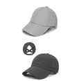 thumbnail image 1 of TELOLY 2Pcs Baseball Cap Spring and Summer Solid Colors Trucker Hat Cross Ponytail Mesh Peaked Cap Sun Hats for Women,Style 3, 1 of 2