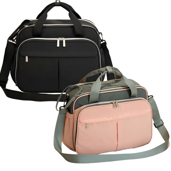 TELOLY 2Pcs Diaper Bag,17"*7.1"*12.6" Tote Diaper Bag,Boy Diaper Bag With Insulated Pockets