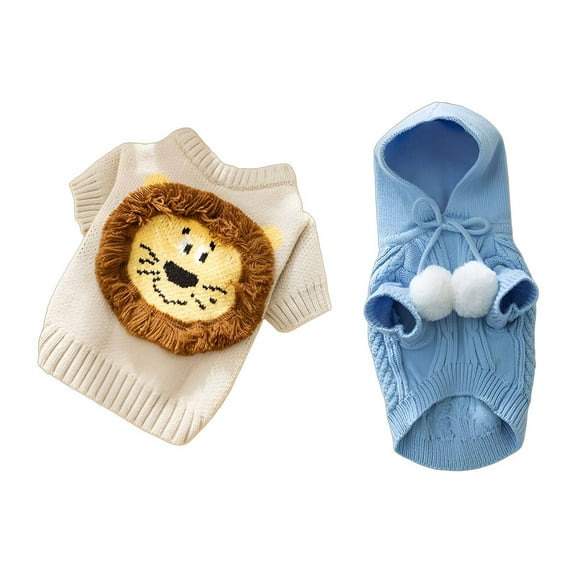 TELOLY 2Pcs Dog Sweater,Elegant Knit Texture Dog Sweatshirt,Chic and Trendy Dog Surgery Suit,Color Mixing1