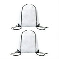 thumbnail image 1 of TELOLY 2Pcs Drawstring Backpack Minimal Weight Drawstring Bags Maximum Storage Elastic Adjustable Straps Draw String Back Bag Style10 White, 1 of 5