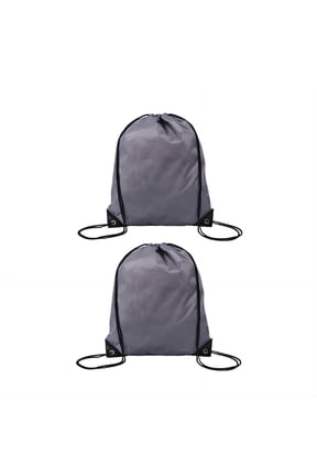 2Pcs Drawstring Backpack Minimal Weight Drawstring Bags Maximum Storage Length-Adjustable Straps Draw String Back Bag Style8 Gray