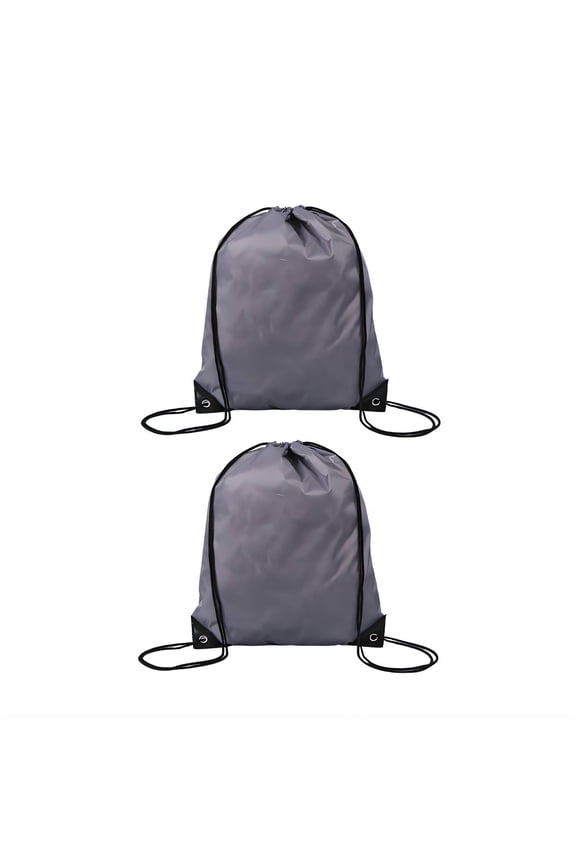 2Pcs Drawstring Backpack Minimal Weight Drawstring Bags Maximum Storage Length-Adjustable Straps Draw String Back Bag Style8 Gray