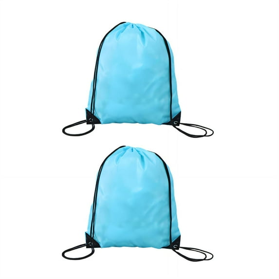 TELOLY 2Pcs Drawstring Backpack Quick-Adjust Shoulder Straps Drawstring Bags Maximum Storage Minimal Weight Draw String Back Bag Style8 Blue