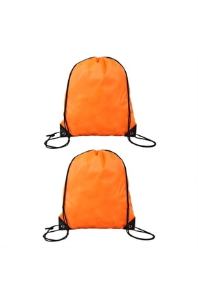 2Pcs Drawstring Backpack Ultra-Portable Drawstring Bags Wide Storage Multi-Length Adjustable Straps Draw String Back Bag Style10 Orange