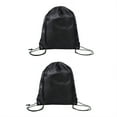 thumbnail image 1 of TELOLY 2Pcs Drawstring Backpack Wide Storage Drawstring Bags Ultra-Portable Length-Adjustable Straps Draw String Back Bag Style6 Black, 1 of 5