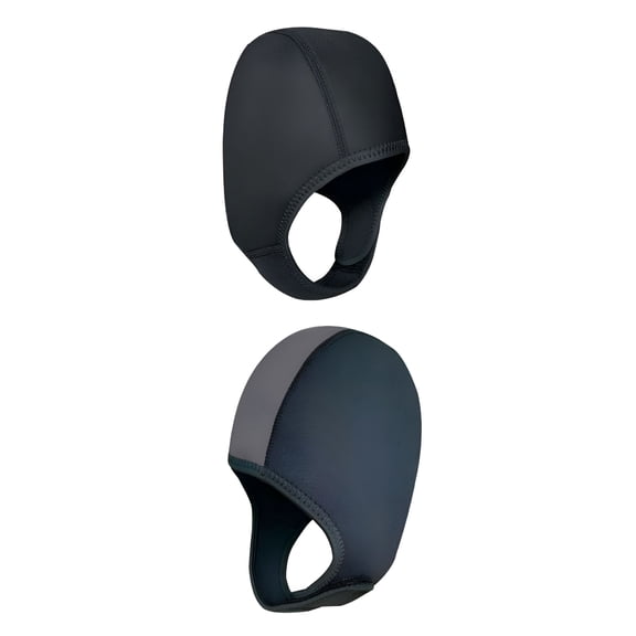 TELOLY 2Pcs Flexible 2.5mm Neoprene Scuba Diving Hoods Swimming Hat Wetsuit Hoods Dive Hoods for Water Sports Snorkeling Kayaking Canoeing Surfing Gray Black