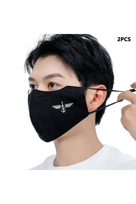 2Pcs Full Face Mask,Premium Protection Shield facemask,Soft Breathable Material ace masks,Black1