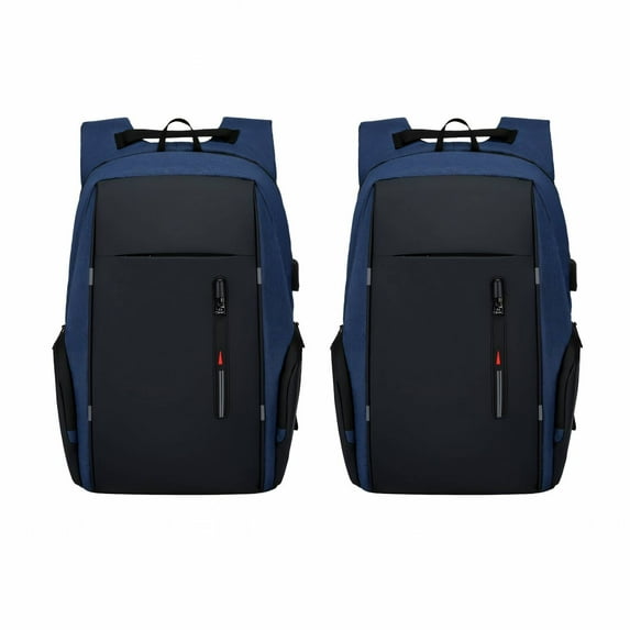 TELOLY 2Pcs Laptop Bag Generous Capacity College Backpack Soft and Light Fully Adjustable Straps Anti Theft Backpack Style6 Blue