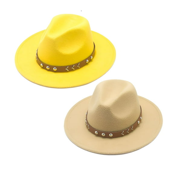 TELOLY 2Pcs Men Hats,Suitable for Multiple Occasions Cowboy Hats,Vintage Ethnic Vibe Cowgirl Hats Women,Color Mixing4