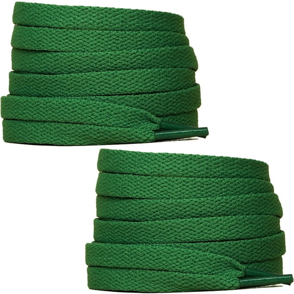TELOLY 2Pcs Shoe Laces for Sneakers Tightly Woven Shoe Laces Flat Shoelace Shoe Laces for Sneakers Deep Green