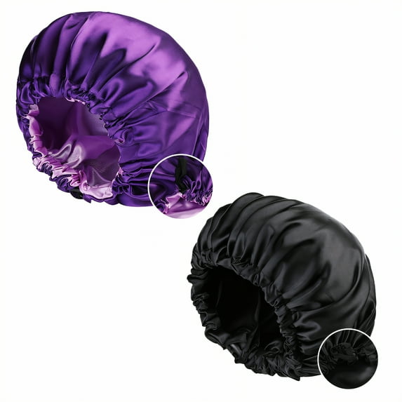 TELOLY 2Pcs Silk Bonnet for Sleeping,Lightweight Portable and Easy to Clean Hair Bonnet for Sleeping,Fashionable and Versatile Satin Bonnet,Multicolor3,OneSize