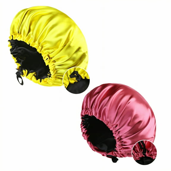 TELOLY 2Pcs Silk Bonnet for Sleeping,A Great Travel Companion Hair Bonnet for Sleeping,Smooth Satin Fabric Satin Bonnet,Multicolor19,OneSize
