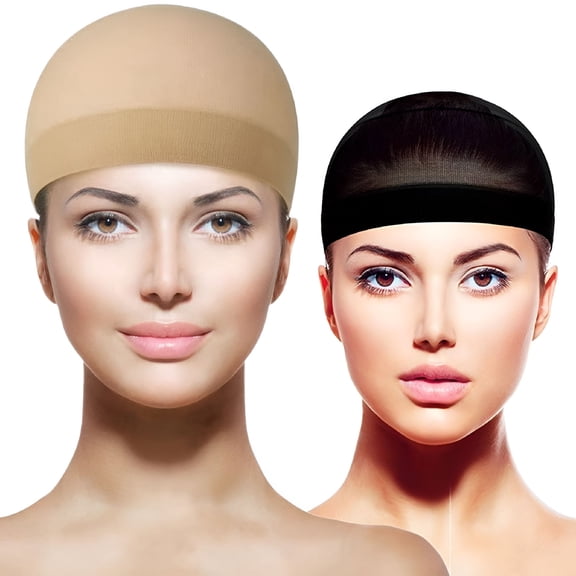 TELOLY 2Pcs Wig Cap, Mesh Wig Cap Net, Closed End Hair Mesh Net Wig Caps, Liner Weaving Caps for Women, Men, Kids