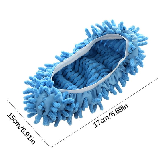 TELOLY 2pcs Machine Washable Mop Slippers,Unisex Floor Cleaning Shoes,Soft Fiber for Silent Mopping,No Shoe Marks,Non-Slip for Adults & Kids,Reusable,Easy to Use,for Busy Housewives,Lazy Men & Older