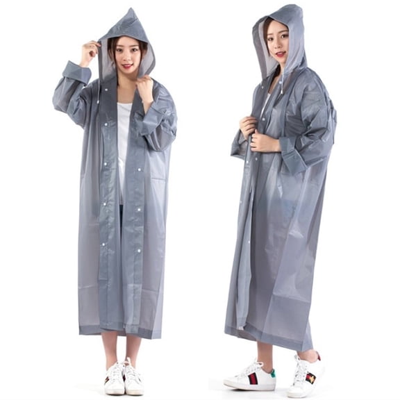TELOLY 3.6Ft Reusable EVA Raincoat, Lightweight Portable Rain Cape, Waterproof Outdoor Rain Poncho with Hood, Transparent Full-Length Rainwear for Camping, Hiking & Travel