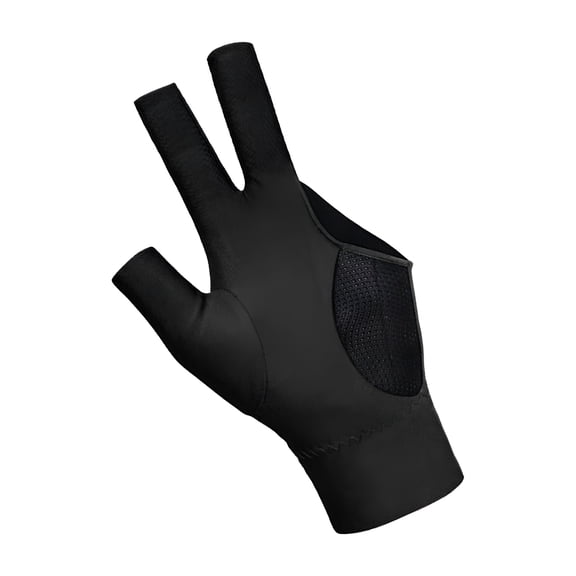 TELOLY 3 Fingers Billiard Glove Left Hand Durable Professional Mitts Snooker Cue Glove Pool Cue Gloves for Indoor Women Men Practice Black