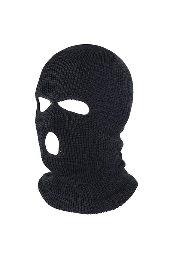 3 Hole Winter Knitted Mask, Outdoor Sports Full Face Cover Ski Mask Warm Knit Balaclava for Adults