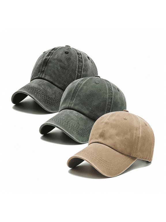 3 Pack Washed Plain Vintage Baseball Cap Cotton Adjustable Twill Bulk Low Profile Classic Dad Hat for Menwomen Vintage Hat Mens Baseball Cap Baseball Cap Women