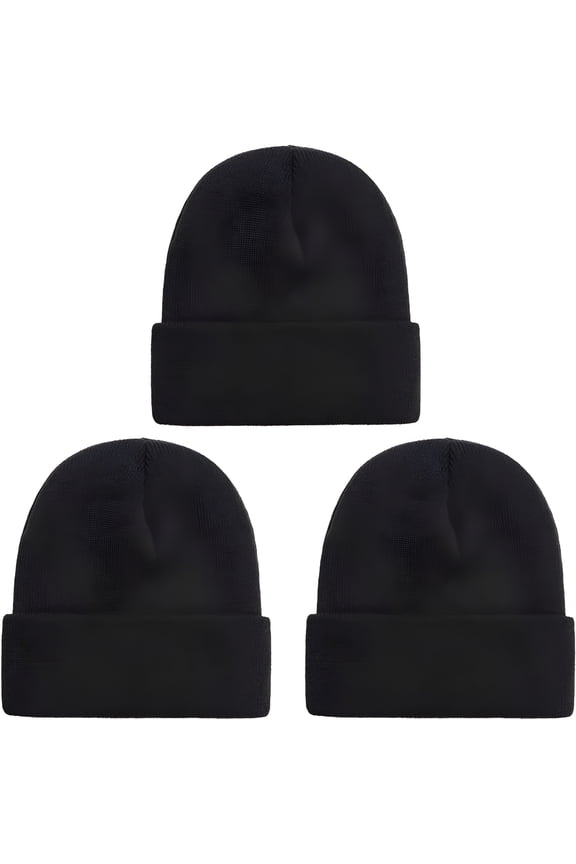 3 Packs Unisex Beanie Hats for Men Women Warm Winter Knit Beanies Toboggan Cap for Cold Weather