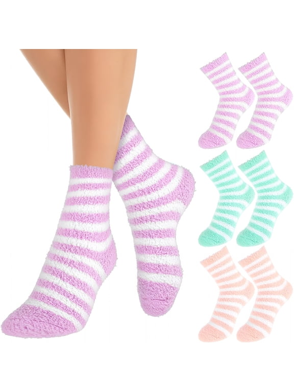 3 Pairs Aloe Infused Socks Lotion Socks Moisturizing Spa Socks Non Slip Coral Fleece Socks for Repairing Softening Dry Cracked Feet Gel Sleeping