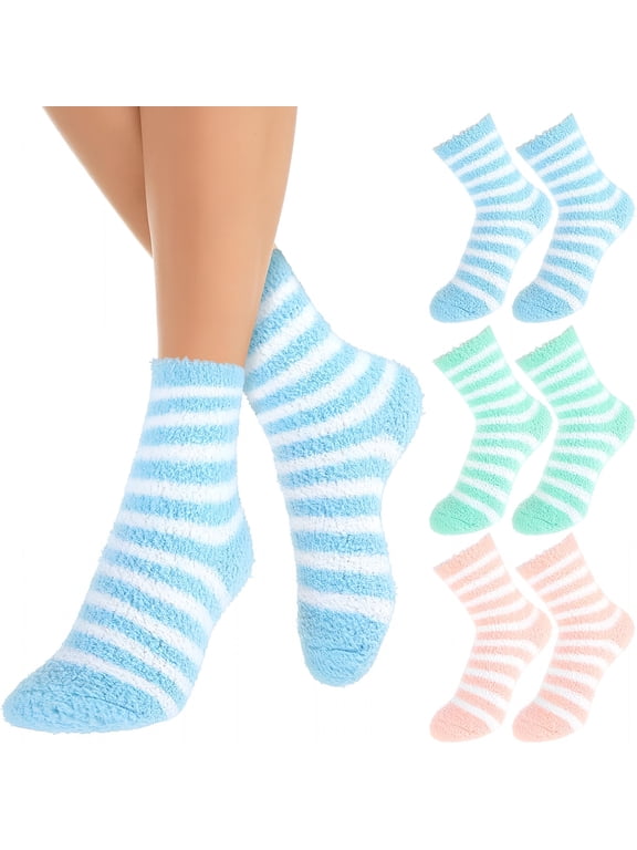 3 Pairs Aloe Infused Socks Lotion Socks Moisturizing Spa Socks Non Slip Coral Fleece Socks for Repairing Softening Dry Cracked Feet Infused Gel Sleeping