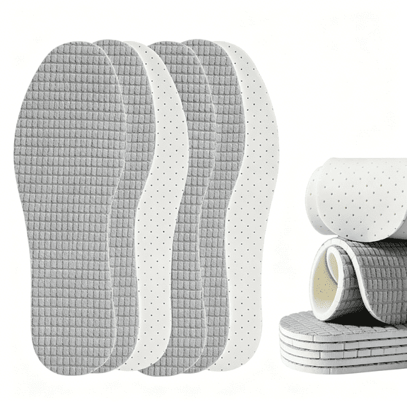 TELOLY 3 Pairs Barefoot Shoe Insoles,Anti Odour Cotton Insoles,Comfortable Insoles for Men and Women for Everyday Use(Gray,Womens 10.5-12/Mens 9-10.5)