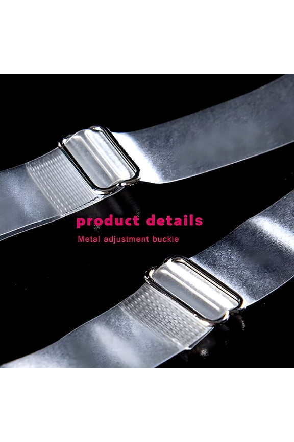 3 Pairs Clear Bra Straps, Stainless Steel Hook Multiple Width Support, Transparent Removable Invisible Replacement Bra Shoulder Straps