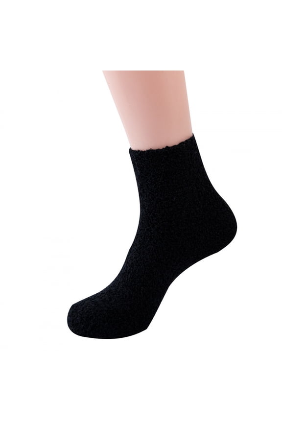 3 Pairs Fuzzy Socks Crew Socks for Women Thermal Socks Slipper Socks with Grips Slipper Socks Fluzzy Socks Plush Socks Black One Size Womens Fuzzy Socks