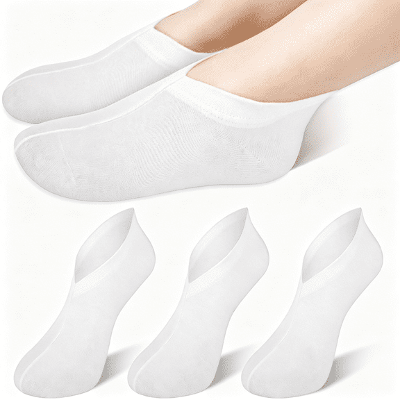 TELOLY 3 Pairs Moisturizing Socks Overnight,Spa Socks for Dry Feet,Cotton Moisture Enhancing Socks,Lotion Socks for Cracked Heel Repair,Cosmetic Moisturizing Socks for Women White