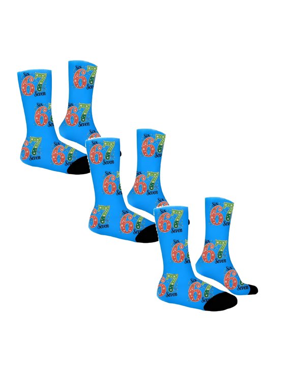 3 Pairs Socks, Ice Cream Drip, Stocking Stuffers Gifts for Kids Teen Girls Boys, Funny Number Socks Meme