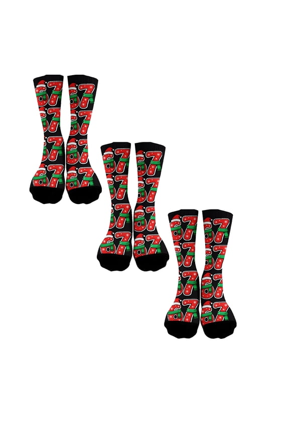 3 Pairs Socks for Boys Girls, Funny Baseball Drip Socks, Meme Design for Xmas Gift