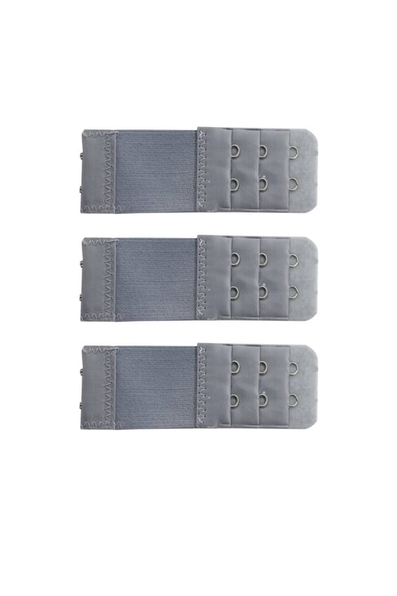 2026 New 3 Pcs Bra Extender,3.8\" Three-Row and Two-Fasteners Bra Strap Extender,Adjustable and Skin-Friendly Fit Bra Extension Strap,Gray