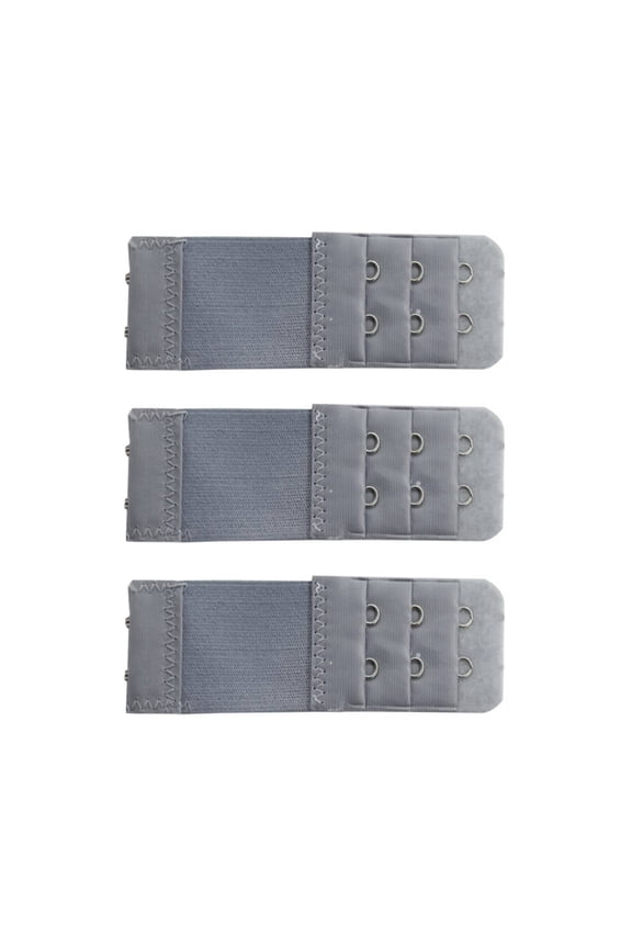 3 Pcs Bra Extender,3.8" Elastic Stretch and Adjustable with 3 Rows of Fasteners Women's Bra Extenders,Fade-Resistant Finish Bra Extender Value Pack,Gray