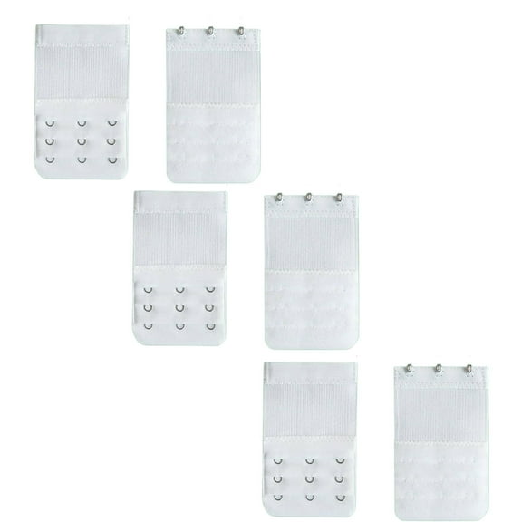 TELOLY 3 Pcs Bra Extender,Elastic Design Bra Band,Adjustable for Comfort Bra Band Extension Set,White