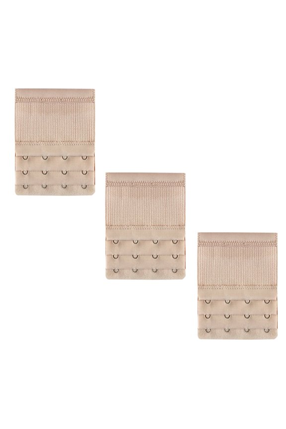 3 Pcs Bra Extender,3.8" Four Rows and Three Fasteners Bra Back Extender,Shiny and Anti-Oxidation Fasteners Women's Bra Extenders,Coffee